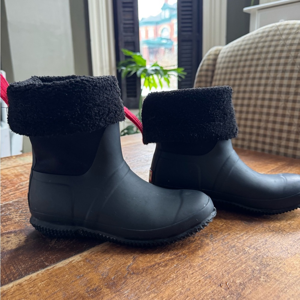 Hunter Insulated Roll-Top Vegan Shearling Boots